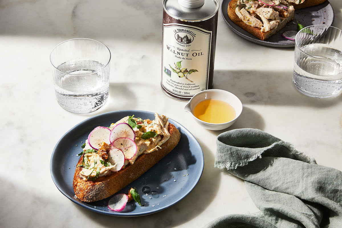 Walnut Chicken Salad on Sourdough Toast – La Tourangelle