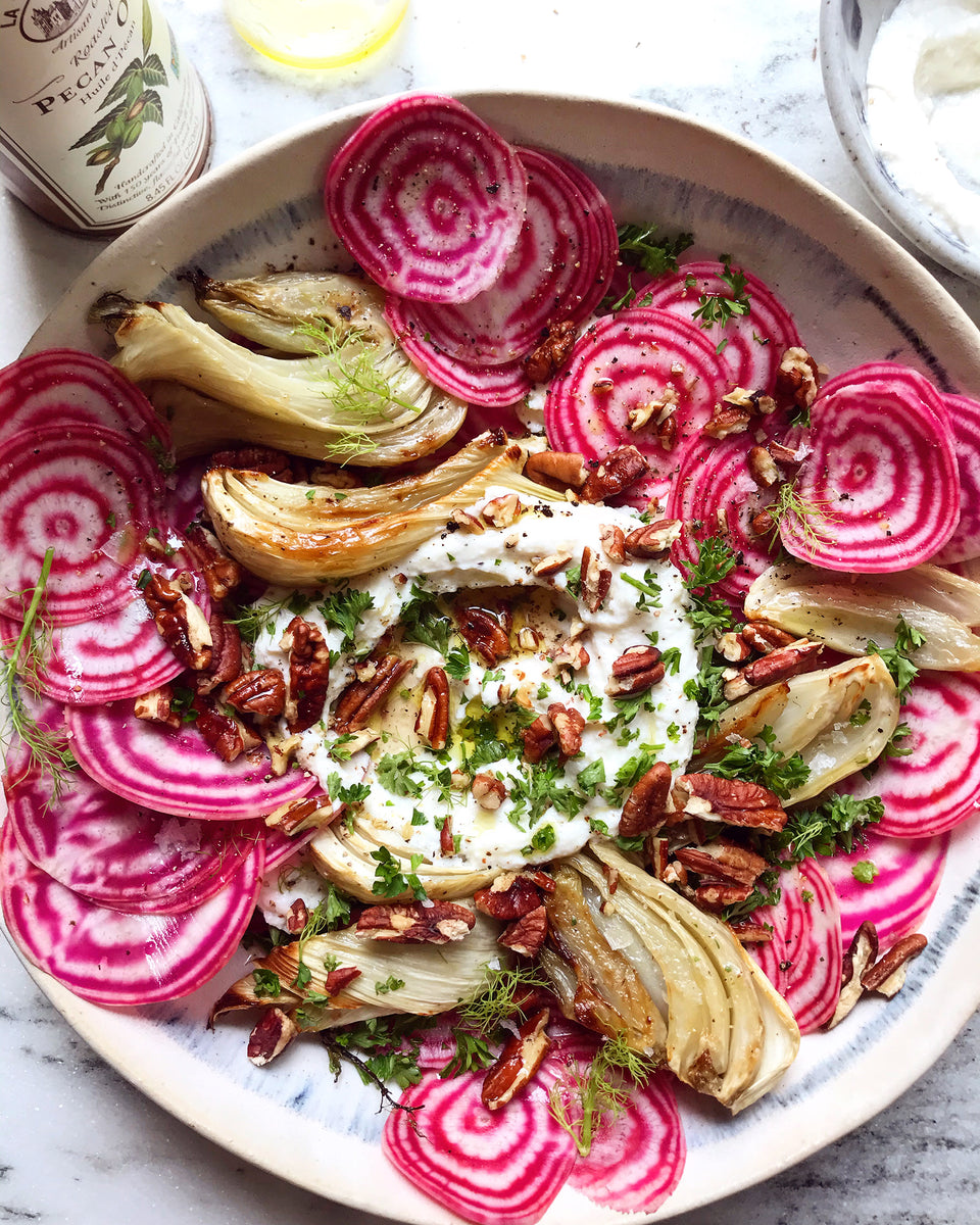 Chioggia &amp; Roasted Fennel Salad with Pecan Whipped Ricotta &ndash; La Tourangelle