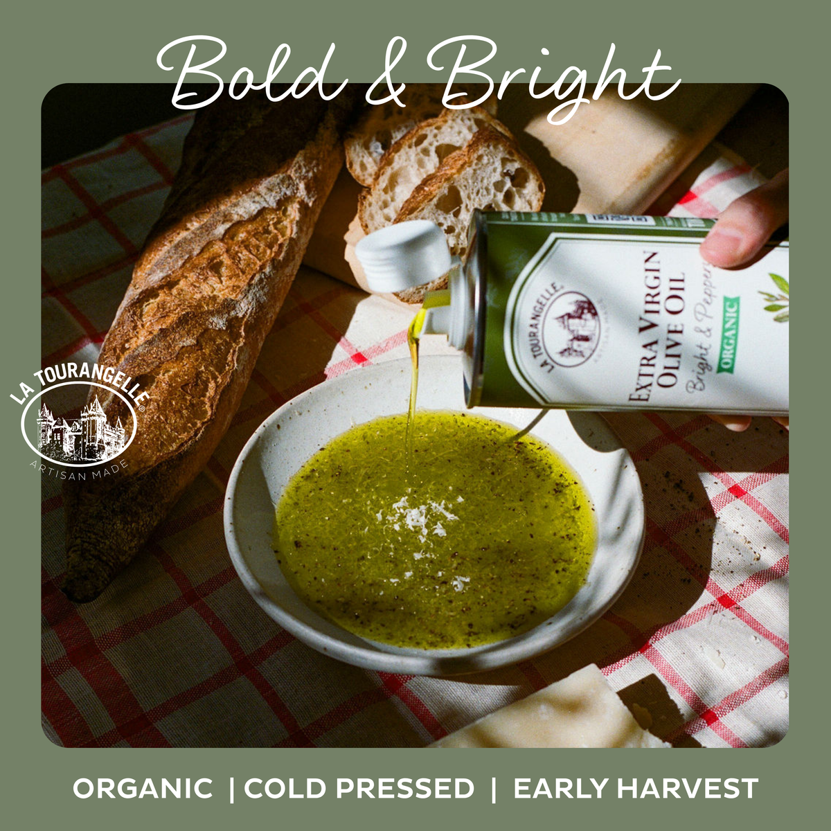Organic Bright & Peppery Extra Virgin Olive Oil - La Tourangelle