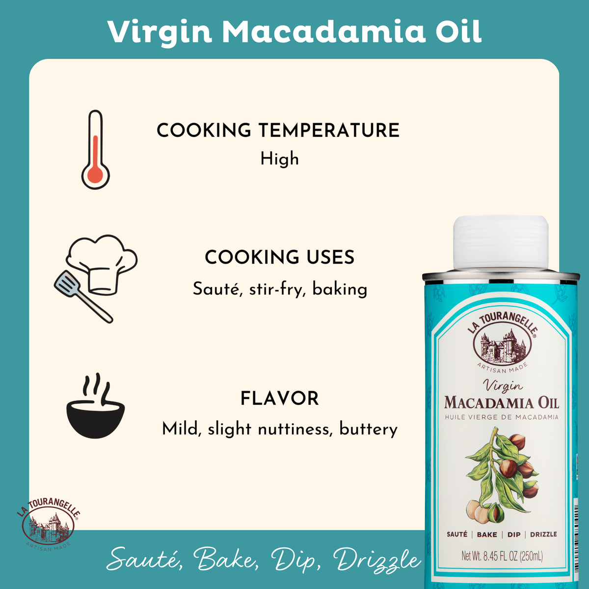 Virgin Macadamia Oil – La Tourangelle