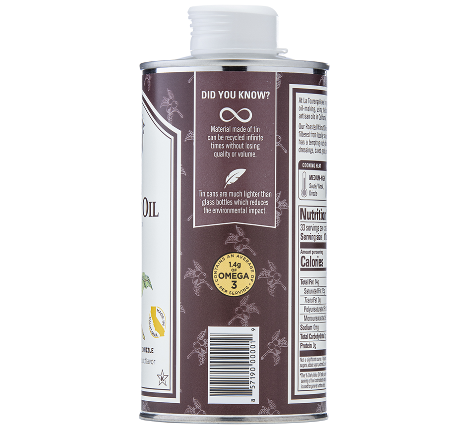 Roasted Walnut Oil Artisan Oils Organic La Tourangelle