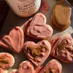 Shortbread Cookies with Strawberry Almond Butter Swirl Frosting