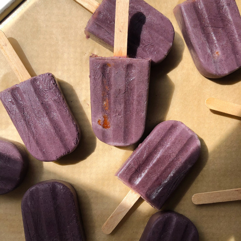 Blueberry and Almond Butter Smoothie Pops