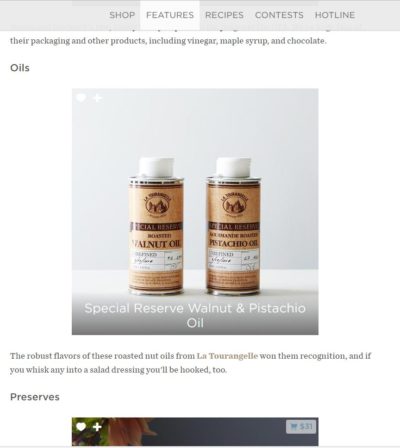 Our special reserve oils were featured at Food52