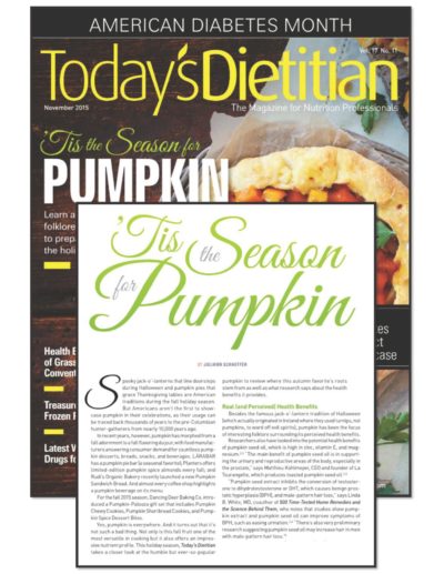 Our Pumpkinseed Oil was mentioned in Today’s Dietitian magazine