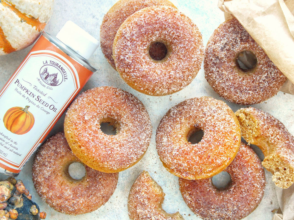 Pumpkin Spice Donuts with Cinnamon Sugar Topping