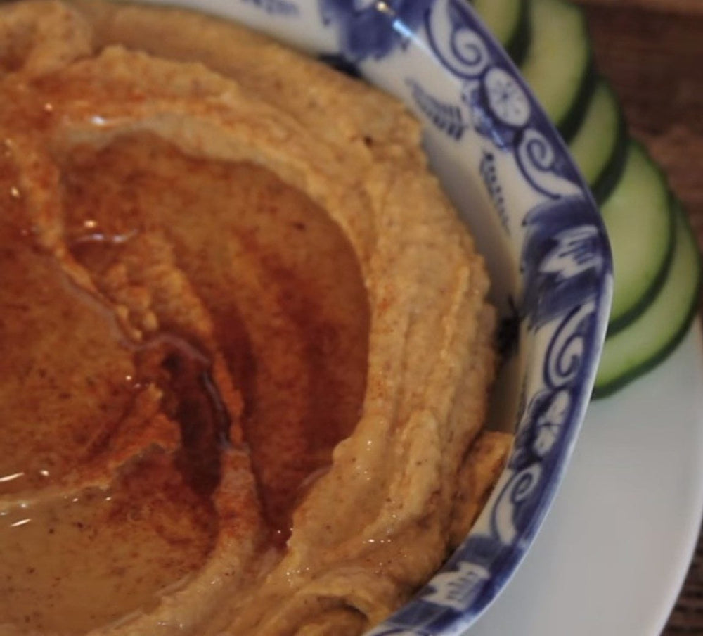 Roasted Almond Oil Hummus (Video)