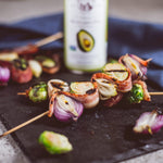 Bacon, Onion, and Brussels Sprout Skewers