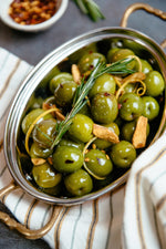 Roasted Olives with Crispy Garlic