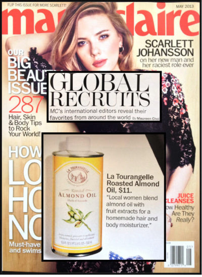 Our Roasted Almond Oil was recommended in Marie Claire magazine