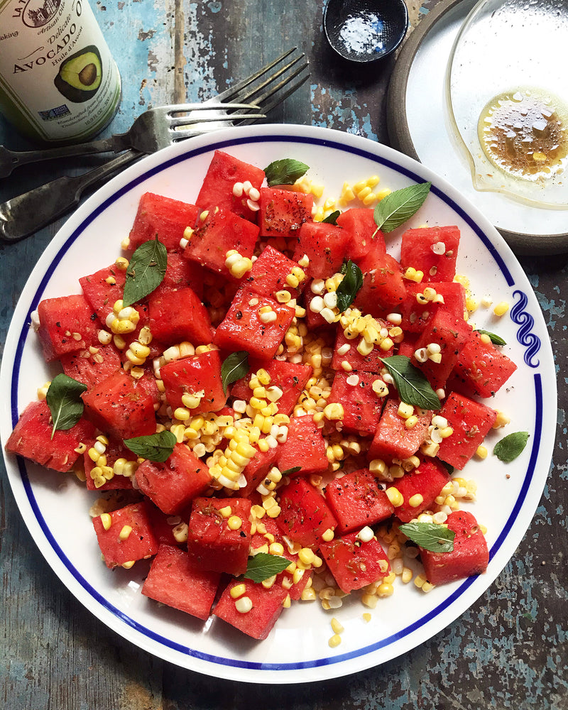 Summer Corn & Watermelon Salad with Avocado Oil Vinaigrette