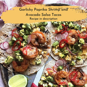 
                  
                    Garlicky Paprika Shrimp and Avocado Salsa Tacos recipe
                  
                