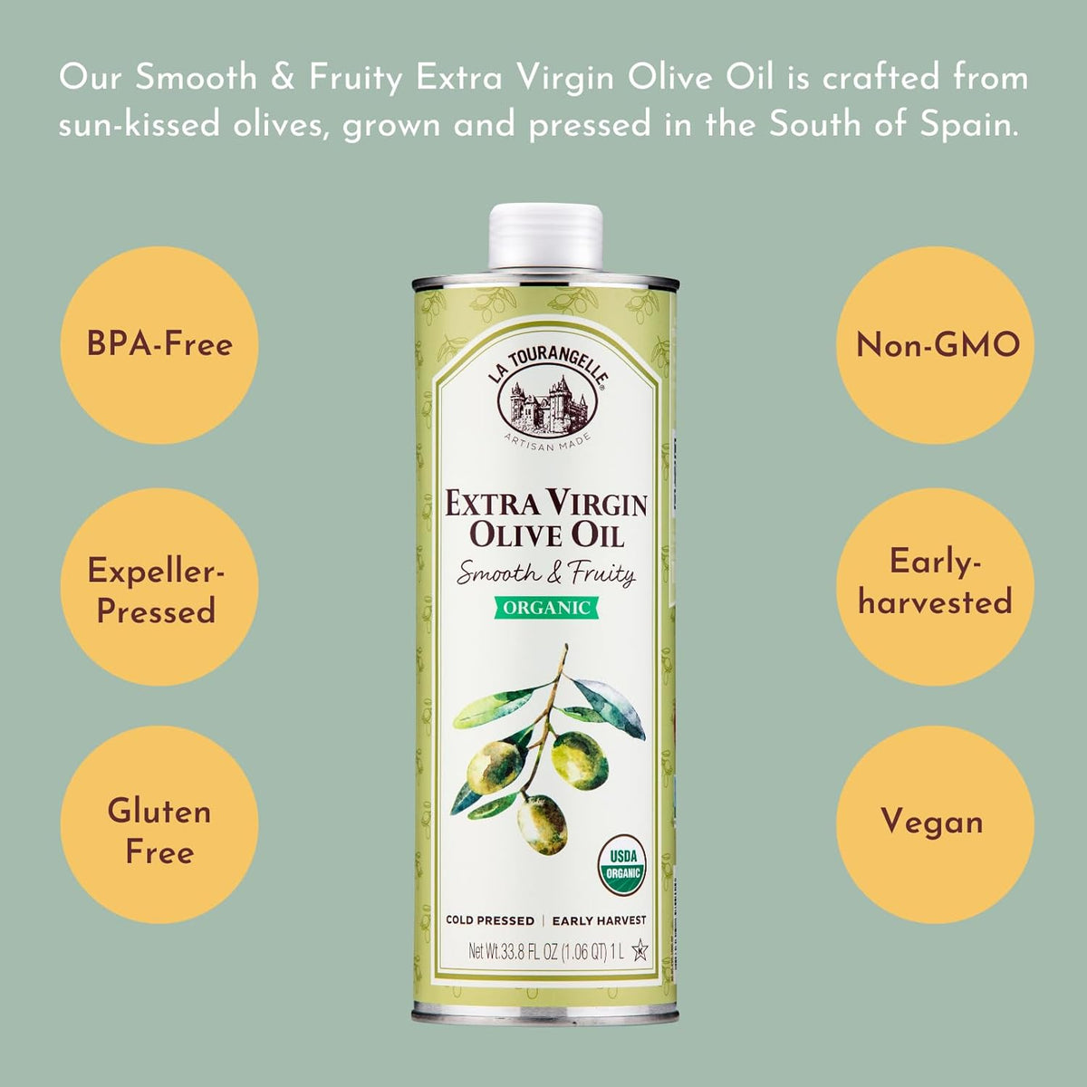 Organic Smooth & Fruity Extra Virgin Olive Oil – La Tourangelle