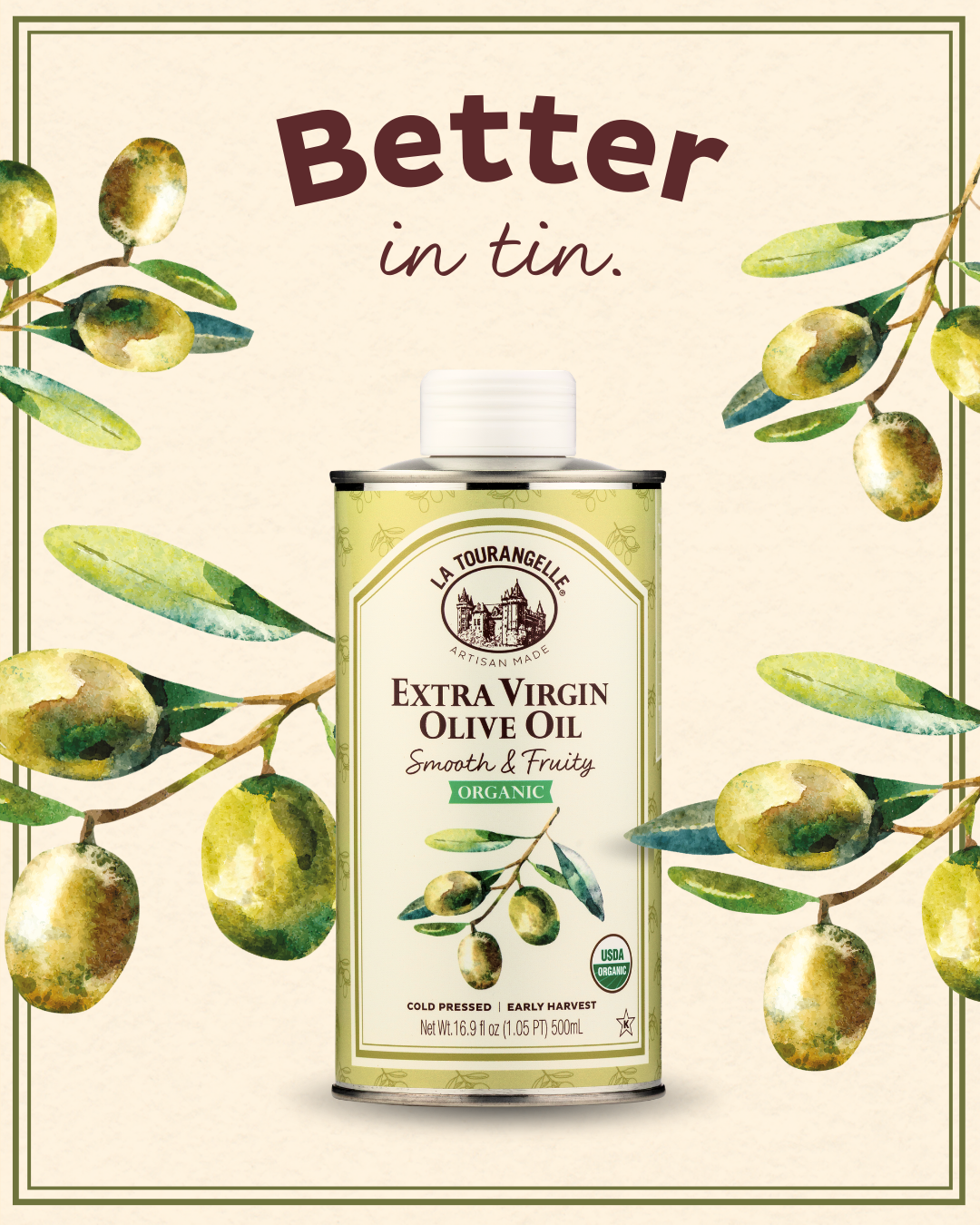 Organic Smooth & Fruity Extra Virgin Olive Oil – La Tourangelle