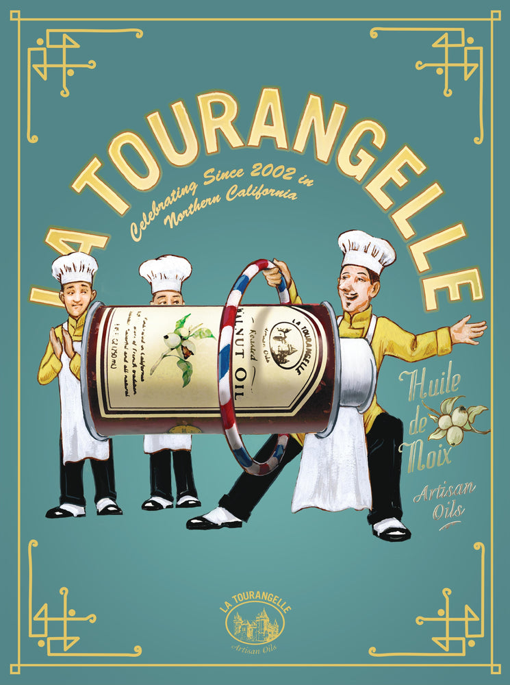 La Tourangelle Blue “Celebrating Since 2002” Three Chef Poster 18 x 24