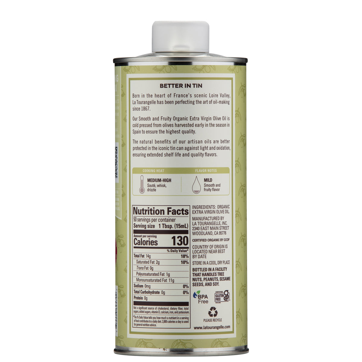 Organic Smooth & Fruity Extra Virgin Olive Oil La Tourangelle Organic Smooth & Fruity Extra Virgin Olive Oil La Tourangelle