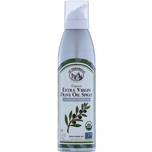 
                  
                    Organic Bright & Peppery Extra Virgin Olive Oil spray front
                  
                