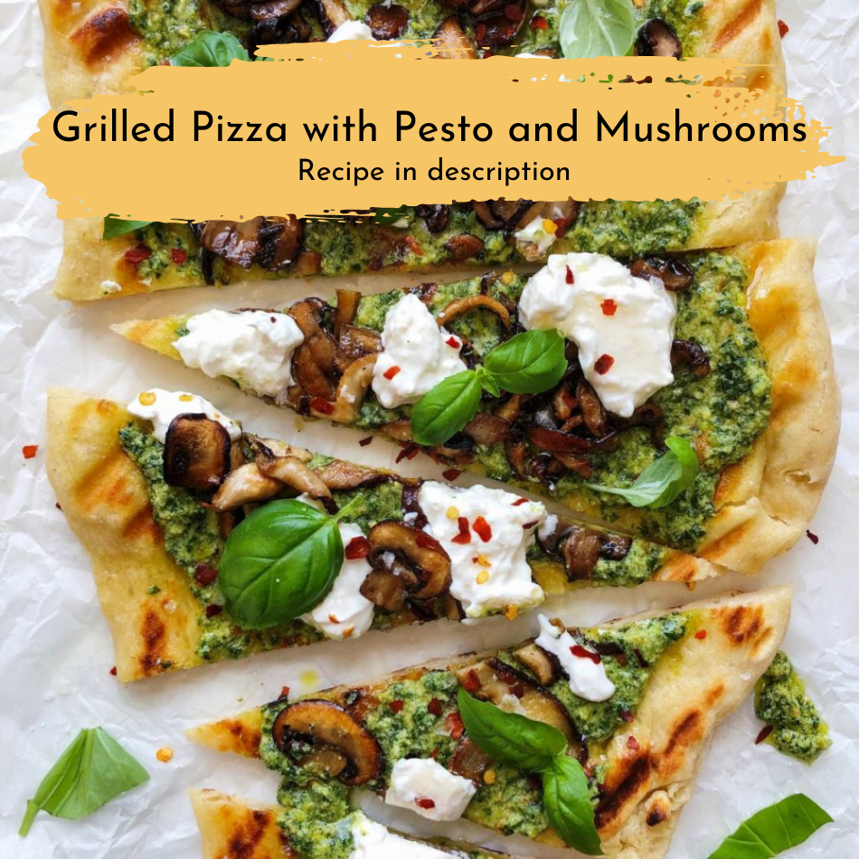 
                  
                    Grilled Pizza with Pesto and Mushrooms
                  
                