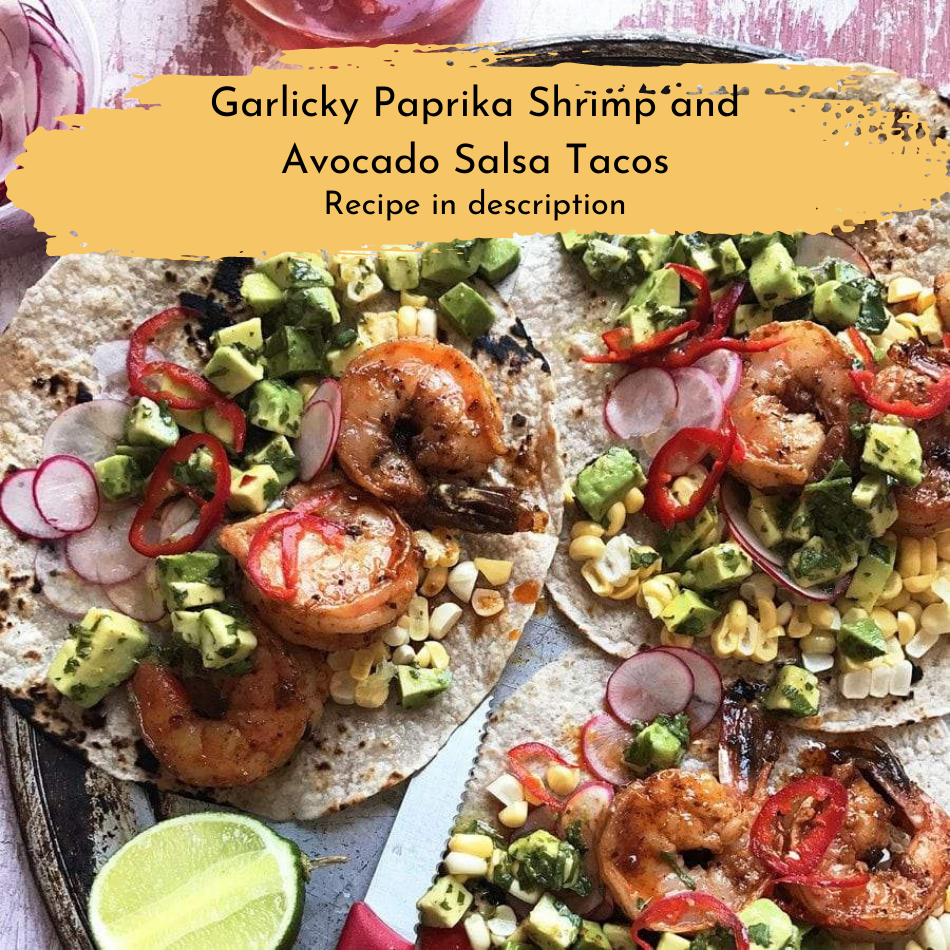 
                  
                    Garlicky Paprika Shrimp and Avocado Salsa Tacos recipe
                  
                