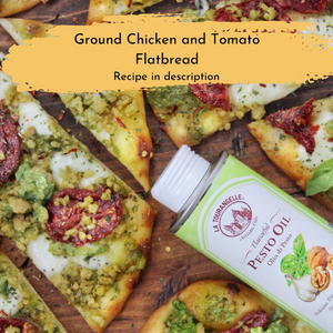 
                  
                    ground chicken and tomato flatbread
                  
                