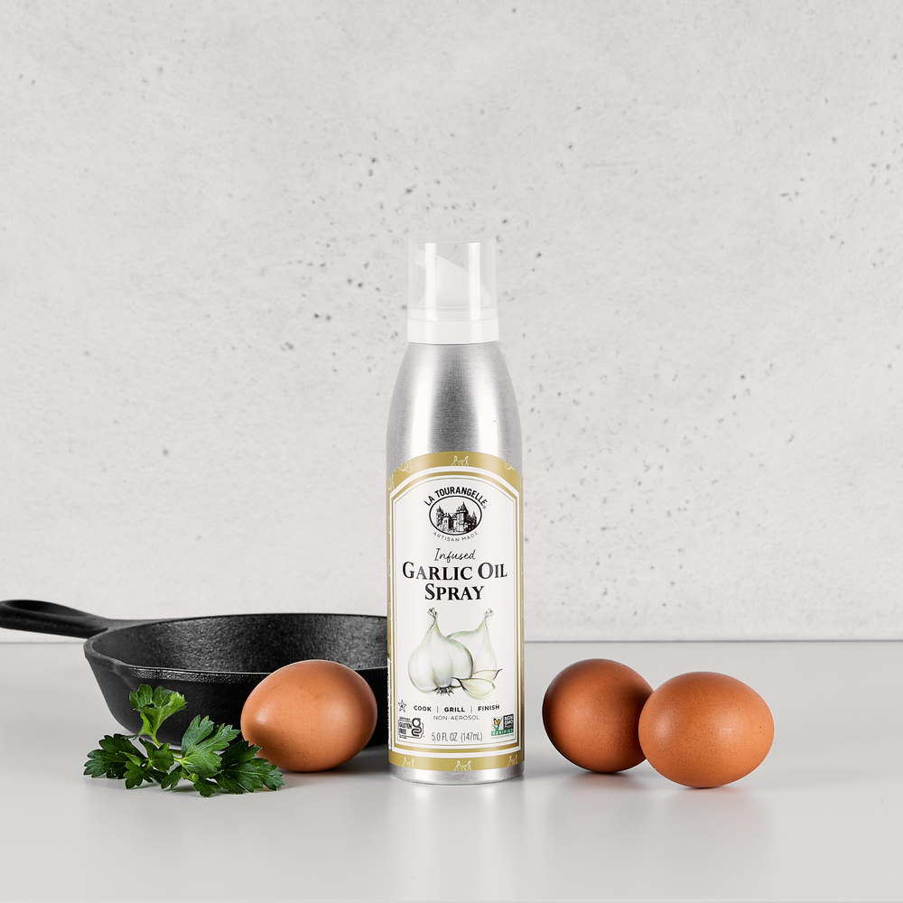 
                  
                    Infused Garlic Oil Spray with eggs
                  
                